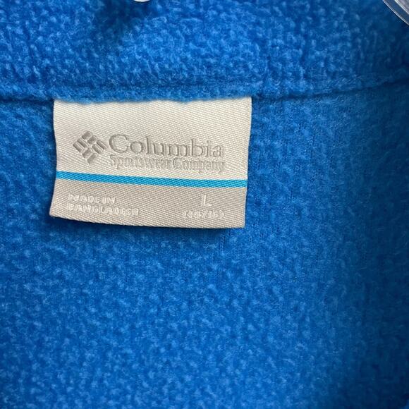 Columbia Fleece Jacket Boys Size Large Full Zip Lightweight Blue 14 16 - Picture 3 of 5